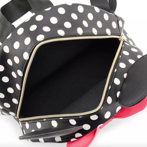 Disney Minnie Mouse Polka Dot Print Mini Backpack with Pink Bow - Picture 3 of 7